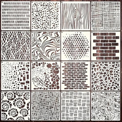 Calkkrer 16 plantillas de pintura reutilizables para madera y texturas