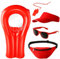 5-in-1 Lifeguard Set – Rettungsschwimmer Kostüm mit Boje, Rettungsring & Zubehör für Fasching & Karneval, inspiriert von Baywatch, für Damen & Herren