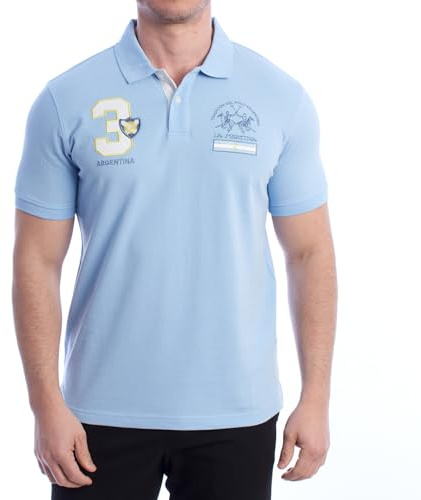 La Martina Poloshirt für Herren, kurzärmelig, normale Passform, YMP315-PK031. Poloshirt für Herren, Poloshirt für Herren, aus Baumwolle, Poloshirt für Herren, T-shirt, Polohemd mit V-Ausschnitt für