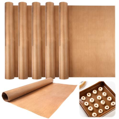 6 Piezas Papel Horno,40 x 60cm Papel Vegetal Horno,Baking Paper Para Pan,Reutilizable, Resistente al Calor,Antiadherente