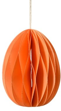 Osterei Wabenball 4x6cm Papier - Papierdeko zum Hängen - Wabenfigur Wabenei Osterdekoration - Wabenbälle und Pompons Deko zum Aufhängen Basteln Dekorieren - Orange