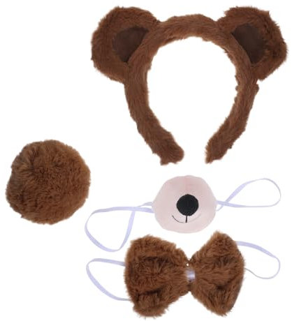 BESPORTBLE Niedliches Bärenohren-stirnband-set – Bären-kleinkind-mütze Für Tierkostüm-accessoires Party-verkleidung