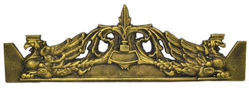 Brennholz Holzhalte Gusseisen dekorativer Kaminzaun - Kaminschutzgitter - Kaminofen Holzfang - Öffnen Feuer Holz Gitterrost Werkzeuge Verbrennung Gestell (Altgold)