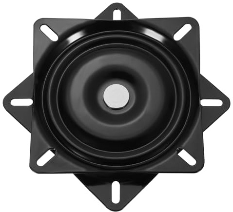 sourcing map 15,2 cm Barhocker-Ersatz, 360° drehbar, Lazy Susan Drehteller, quadratischer Halbkugellagersitz, drehbare Basisplatte für Liegestuhl oder Tisch, Schwarz (160 x 15 mm)