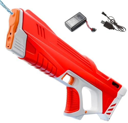 Elektrische Wasserpistole für Erwachsene und Kinder,Wasserpistole Groß,Automatische Wasserpistole,Elektrische Wasserpistole mit Automatischer Wasseraufnahme,Elektrische Wasserpistole Kinder(Rot)