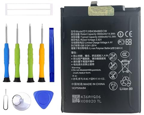 ERYNK HB436486ECW Nuova batteria di ricambio compatibile con Hua-wei Mate 10 & Mate 10 Pro & Mate 20 & P20 Pro & Honor 20 Pro & Honor View 20/V20 con kit di attrezzi