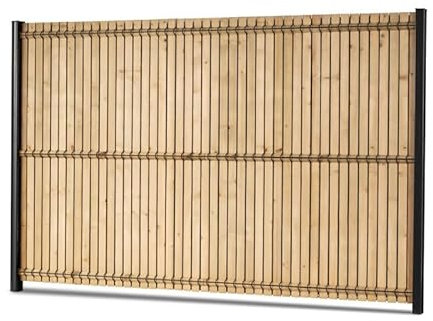 Gardenode Easy clôture Kit d'occultation Lattes Bois pin 8 mm - L 2m50 - H 1m03