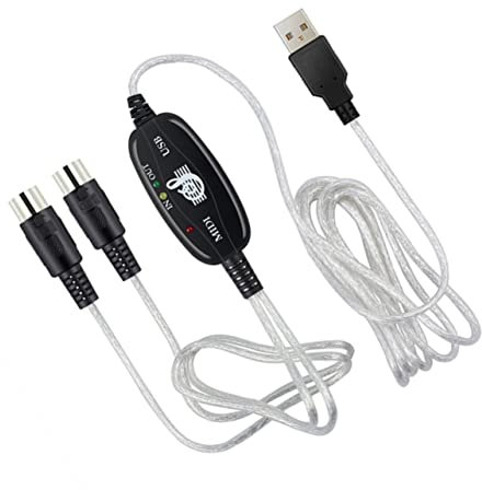 ERINGOGO Midi USB Kabel Verbindungskabel für Elektronische Musikinstrumente Kompatibel mit Windows Xp bis Installieren Schnelle und Stabile Midi Datenübertragung