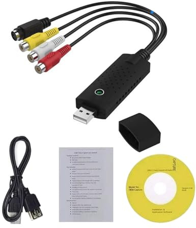 USB 2.0 Video Grab Card Video Konverter Adapterkabel Konvertieren Hi8 Videorekorder zu Digital für PC Video DVR