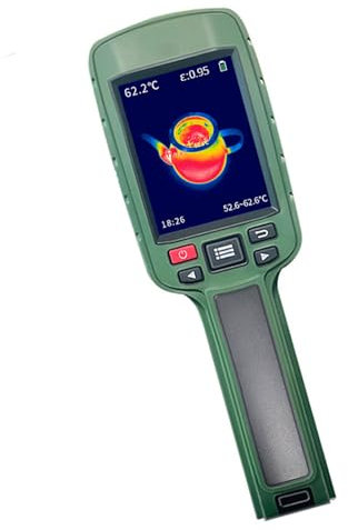 Uqezagpa Caméra d'imagerie thermique 120 x 160 pixels Super résolution 25 Hz Taux de rafraîchissement Infrare – 20 ℃ ~ 400 ℃ Gammes rechargeables