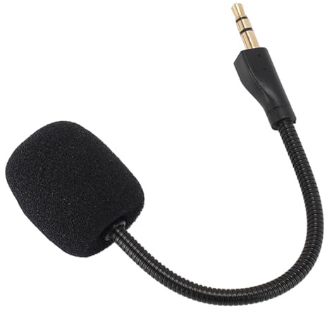 Sharainn Microfono di Ricambio per Logitechs G PRO & G PRO X, Rimovibile da 3,5mm con Microfono da Gioco Placcato in Oro con Copertura in Schiuma Anti-Rumore