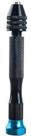 Mandouer Pin Vice Hand Drill, 0.3-3.0mm Chuck Mini Drill (Blue) | Precision pin vise for jewellery making, resin crafts, model building, DIY projects