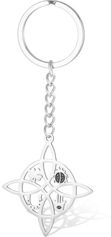 Porte-clés nœud de sorcière coccinelle trèfle fer à cheval Hamsa nœud celtique amulette porte bonheur bijoux pour femme