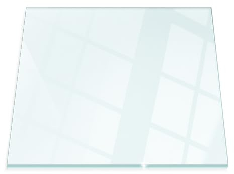 Glasplatte für Kamin Funkenschutzplatte aus Glas für Kaminöfen 60x60 cm - Rechteckig Glasplatte für Öfen Vorlegeplatte Transparent Hartglas Bodenplatte