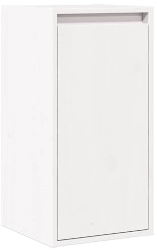 QUAHEAS Wandschrank Weiß 30x30x100 cm, Massivholz Kiefer, Hängeschrank für Bücher, Sammlerstücke, Dekoration, Stabile Wandmontage, Vielseitige Ablage für Wohnzimmer, Schlafzimmer