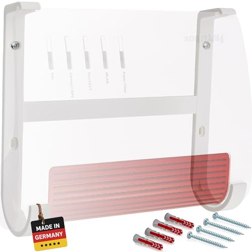 Wandhalterung für Fritzbox 7690 6670 5690 5590 Fiber, 4690 & 7590 AX – stabile Halterung für bessere Belüftung & sicherer Halter auch unter Tisch und Decke – Nicht für 7590 (ohne AX)