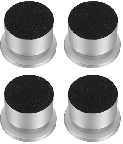SHINEOFI Lot de 4 Pieds Anti-Vibrations pour Haut-parleurs en Alliage D'aluminium, Coussinets D'isolation Acoustique, Amortisseurs Audio pour Home Cinéma et Équipements HiFi, Finition