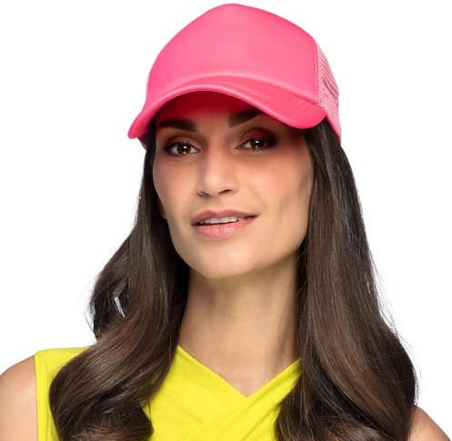 Boland - Mütze Neon, Basecap für Erwachsene, Kappe, 90er Jahre, Baseballkappe, Festival, Karneval und Mottoparty (Packung mit 6)