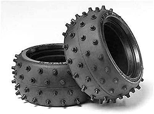 Tamiya 300053059 Buggy-Reifen Stud Spike 38mm breit, Small, Hellbraun