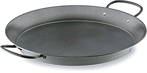 LACOR 60149 Paellera de Acero al Carbono, Antiadherente, Apta para cocina de Gas, Vitrocerámica, Electríca, Recubrimiento ecológico, Negro, 50 cm