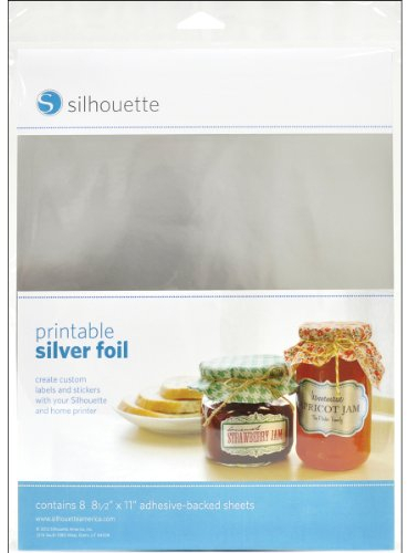 Silhouette Silber Folie bedruckbar für Aufkleber Etiketten