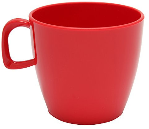 Harfield 220ml Red Small Children's Tea Cups - Pack of 4 Reusable Virtually Unbreakable Polycarbonate Plastic