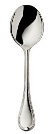 Robbe & Berking Französisch-Perl Tassenlöffel (150 g massiv versilbert)