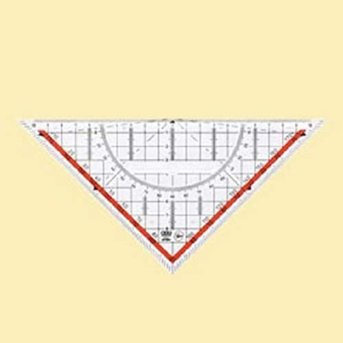 Geodreieck 32cm Acrylglas glasklar Rot Hinterlegt, 10 Stk