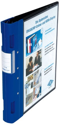 Wedo 5815003 Ordner Ergogrip Präsentationsordner (A4, 4-Ringmechanik, Kunststoff, 31,3 x 3,8 x 28,0 cm) schwarz/blau