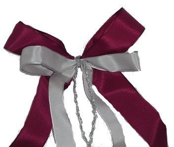 alles-meine.de GmbH Schleife ca. 22cm weinrot Bordo Silber Geschenkband Schleifenband für