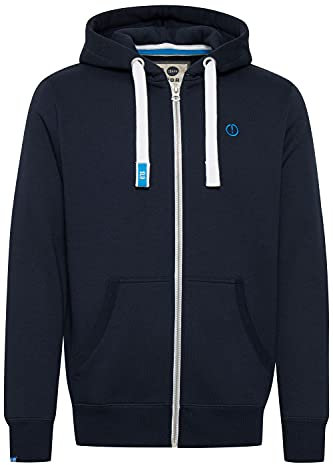 !Solid SDBennZip Herren Sweatjacke Kapuzenjacke Hoodie mit Kapuze Reißverschluss Kordelzug Label-Details Baumwollmischung Regular fit, Größe:L, Farbe:Insignia Blue (1991)