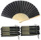 Black Hand Fans, Pack of 10 Wholesale Paper Hand Fan with Bamboo Ribs Wedding Party Favour Church Gifts PHF08