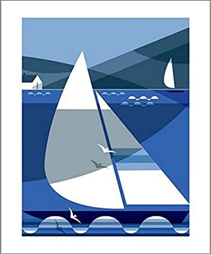 Greeting Card (AA8166) Blank/ Birthday - Shadow Racers - Sailing Boats