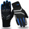 FDX Full Finger Winter Cycling Gloves - Warm Windproof, Mountain Bike Gloves Anti-Slip Padded Palm, Touchscreen, Breathable, Water Resistant MTB Racing and Running Mitts for Men Women (Blue, M)