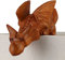 ART-CRAFT Holz-Drachen Schnitzerei aus Suar Holz 14cm