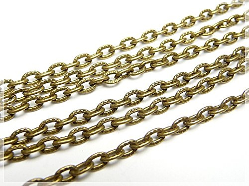 2 m geprägte Kette in antik Bronze