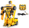 2.4Ghz Transformer Remote Control Car – Talking Auto Bot RC Drifting Car & Robot - Sound FX Lights – One Touch Transform - PL9131 Rechargeable Radio Controlled RC Car, Yellow