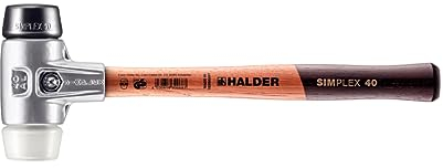 Simplex Schonhammer, Gummikomposition / Superplastik; mit Aluminiumgehäuse und hochwertigem Holzstiel | D=40 mm | 3127.040