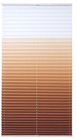 JalousieCrew Klemmfix Plissee mit Farbverlauf Farbe braun - Breite 45 bis 100 cm, Länge 130 cm - Klemm - Rollo ohne zu Bohren (75 x 130 cm)
