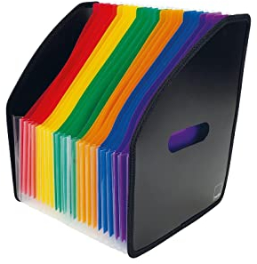 TimeTEX Stehsammler Fächerstar A4, 23 Fächer, farbig | Schreibtisch Organizer, Ordner