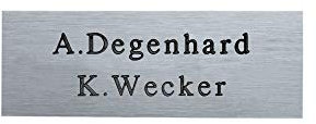 Klingelschild/Briefkastenschild Alu 80 x 30 mm : SOFORTGRAVUR + VORSCHAU : selbstklebend,eloxiertes Aluminium gebürstet in Edelstahl-look mit Gravur