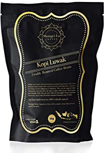 Shangri-La Coffee - Grains De Café Moulus Sauvages Kopi Luwak - 1 Kilogramme (Autres Poids Et Types De Haricots Disponibles) - De Source Durable (D'indonésie)