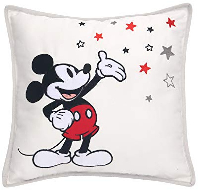 Lambs & Ivy Disney Baby Magical Mickey Mouse Decorative Throw Pillow - Gray