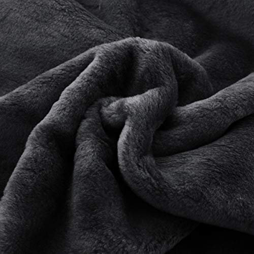 Neumann Handelsvertrieb Fellimitat | Kuschelfell | Meterware | Plüsch | Webpelz | Kunstfell | S2 | Kratzbaum Stoff | Bezugsmaterial für Katzenbaum (Anthrazit)