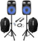 Vonyx VPS102A 10 Bluetooth Active Party Speaker System with Built-in Light Show, Adjustable Stands, Microphone & Protective Bags – 600W Home Audio Setup for Parties & Gatherings