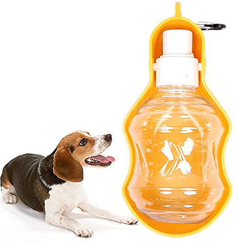 Gourde pour Chien Voyage Bouteille d Eau pour Chien Chien Bouteille d'eau avec Bol Chien Voyage Accessoires Chien Marche Accessoires Yellow,250ml