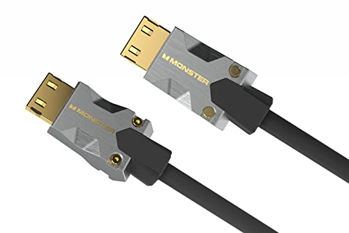 Monster Cable HDMI M1000 de 3 m, HDMI 2.0, cable HDMI 4K, cable HDMI de alta velocidad de 22,5 Gbps, HDR, conectores dorados de 24 K, cable de TV, compatible con consolas de juegos, portátiles,