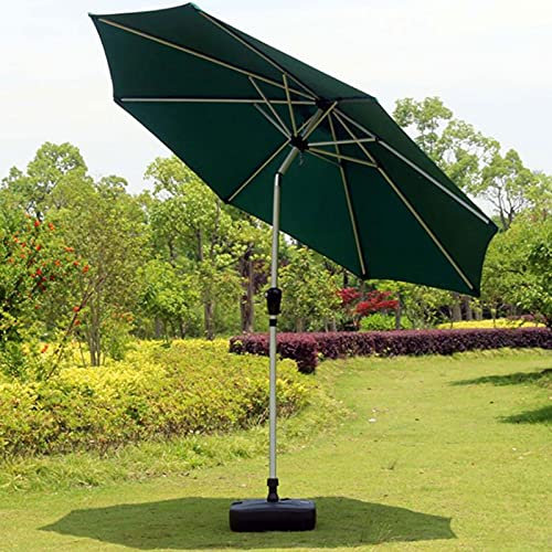 Sombrilla de Playa, 300cm Parasol de Aluminio con Inclinación, con Manivela, Protección UV Filtro 50, Sombrilla con Mástil de Aluminio de 38mm, Adecuado para Balcón, Terraza, Patio Trasero,Verde