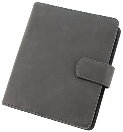 Bind 15505 - Systemplaner A5, Timeplaner aus Leder, Managerplaner in grau, Terminplaner mit Systemeinlage Manager, Kalender 1 Woche = 2 Seiten, Planer mit Magnetverschluss ca. 24,5 x 20 cm, braun