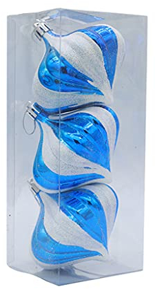 JULYCICIYA Weihnachtskugeln 3pcs Weihnachtskugeln Zwiebelform Gewinde Weihnachtsbaum Dekorative Bruchsichere Ornamente Hängende Anhänger Geschenk für Kinder
